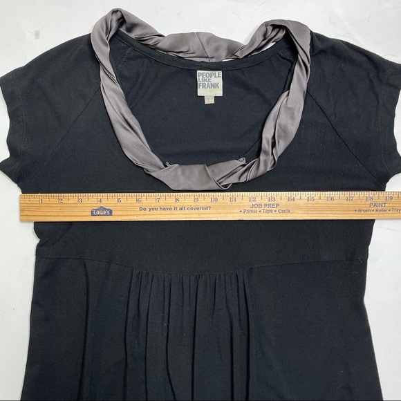 People Like Frank Black Knit Babydoll Mini Dress Size Large - Picture 6 of 7